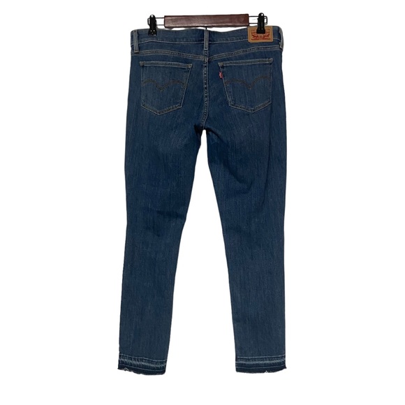 Levi’s 711 Skinny Ankle Raw Hem Denim Jeans Blue - Picture 13 of 16